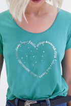 Janice Toutes à l'École t-shirt turquoise blue woman