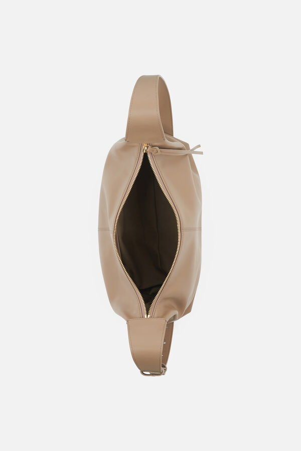 Sac soane en cuir naturel beige femme