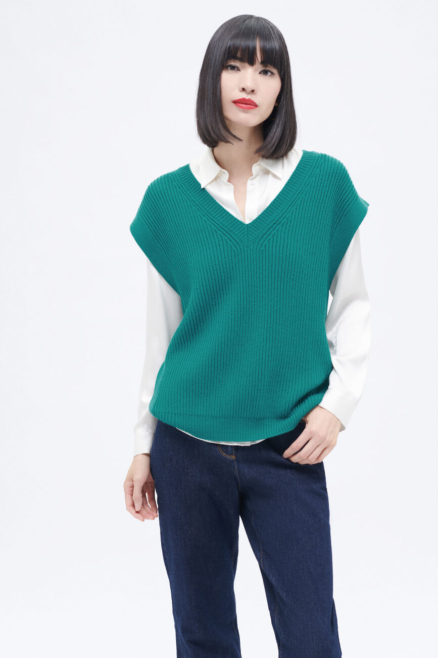 Pull mcurt bleu turquoise femme