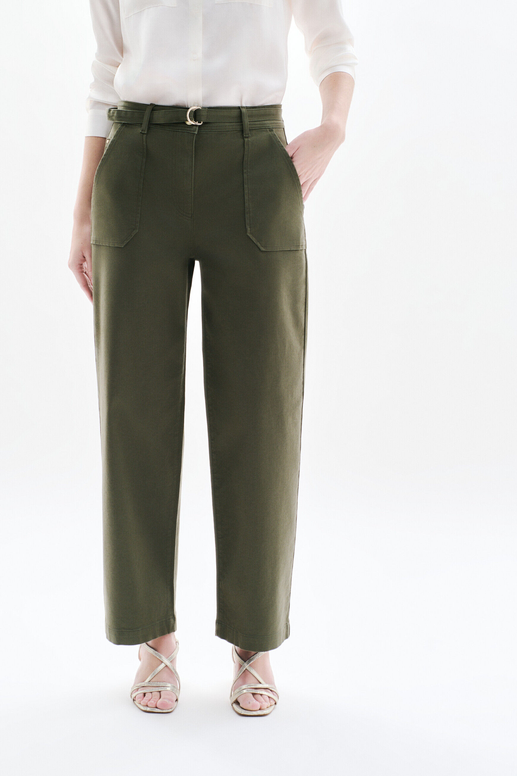 Pantalon Positano vert kaki femme