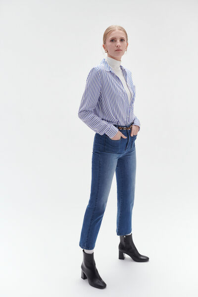 chemise tania bleu electrique femme