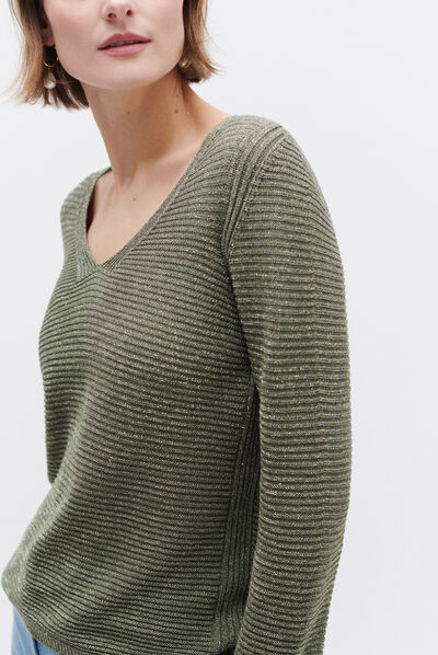 pull anais vert kaki femme