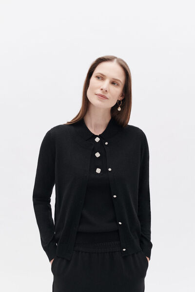 Gilet madin noir femme