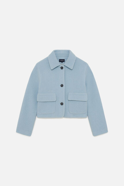 Veste Vibrante2 100% laine bleu gris femme