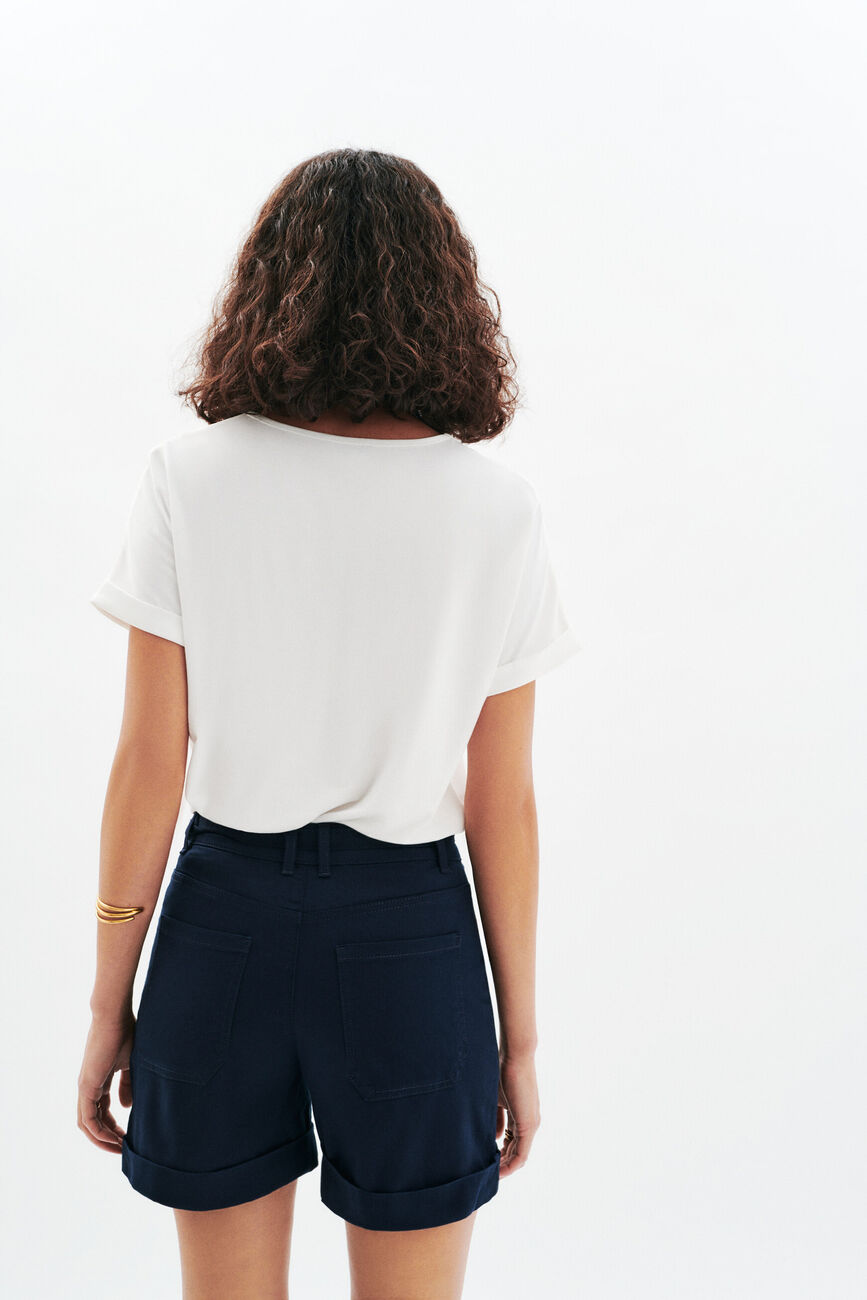 Short Sitano bleu marine femme