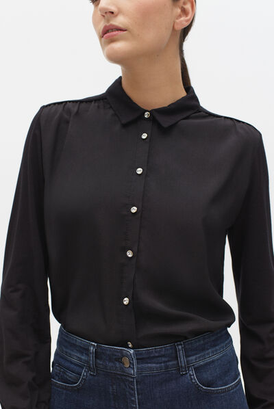 Strass T-shirt Tabatha zwart vrouw