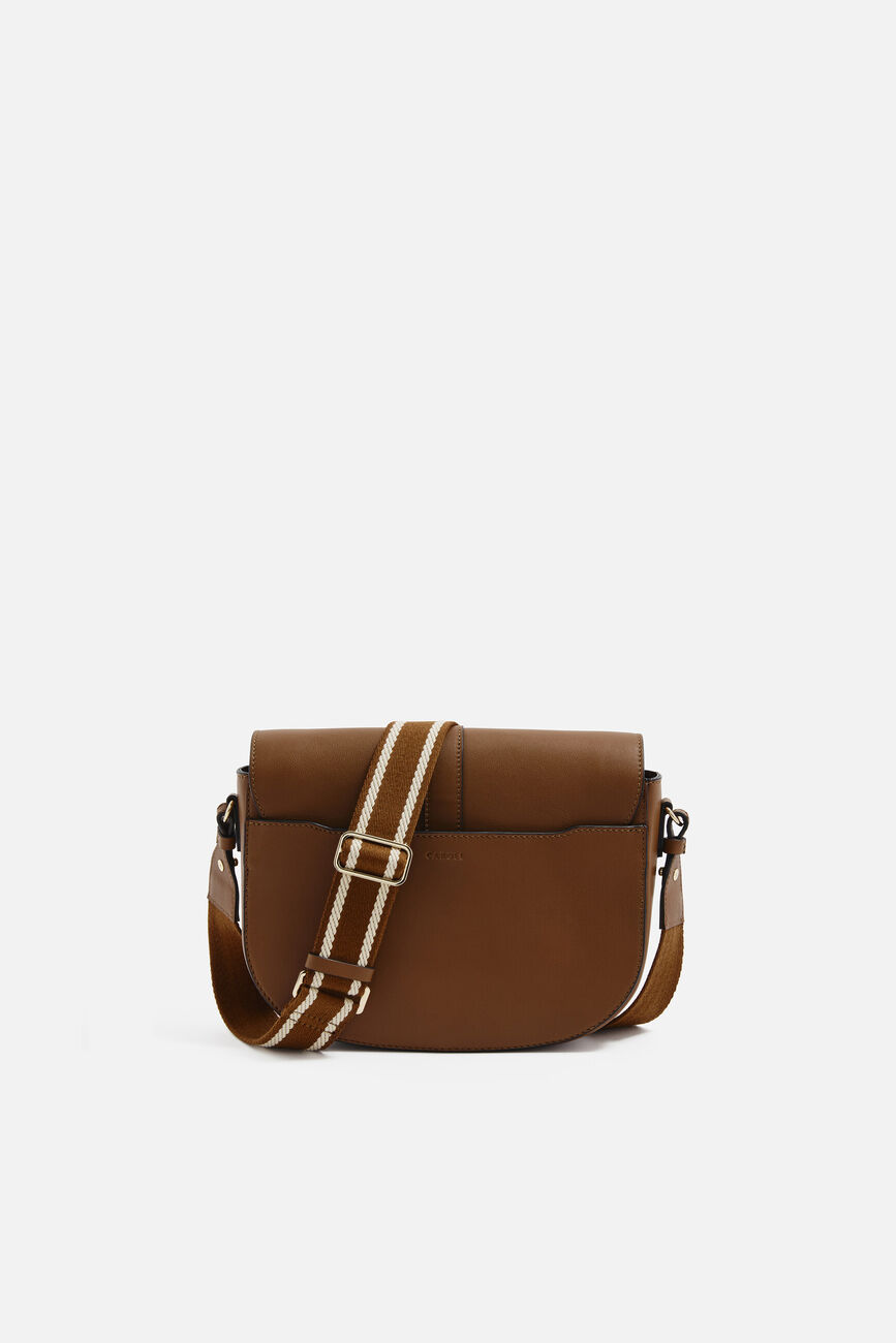 Saco sierra en cuir naturel camel mulher