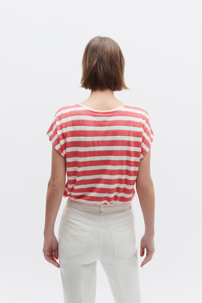 tshirt sylvie rose corail femme