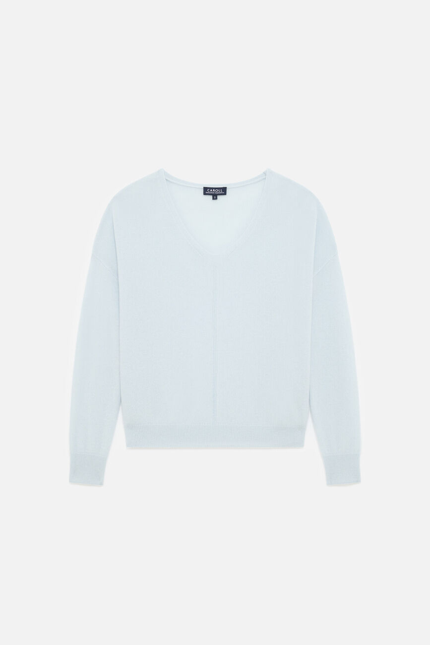 Pull Mthelmina 100% cachemire bleu ciel femme