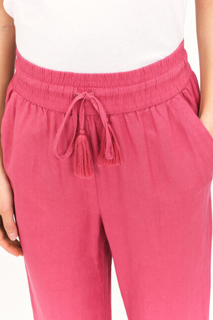 Pantalon pluc rouge fonce femme
