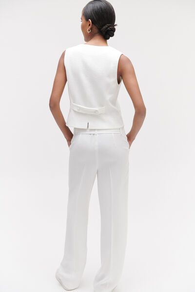 Pantalón Cylien marfil mujer
