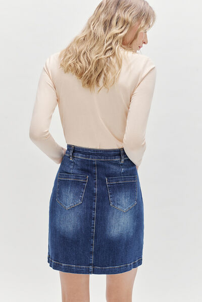 jupe zoe denim double stone femme