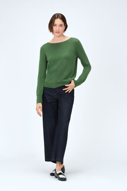 Pull mzoan 100% cachemire vert femme