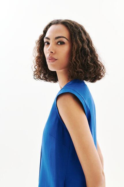 robe pamela 100% lin bleu femme