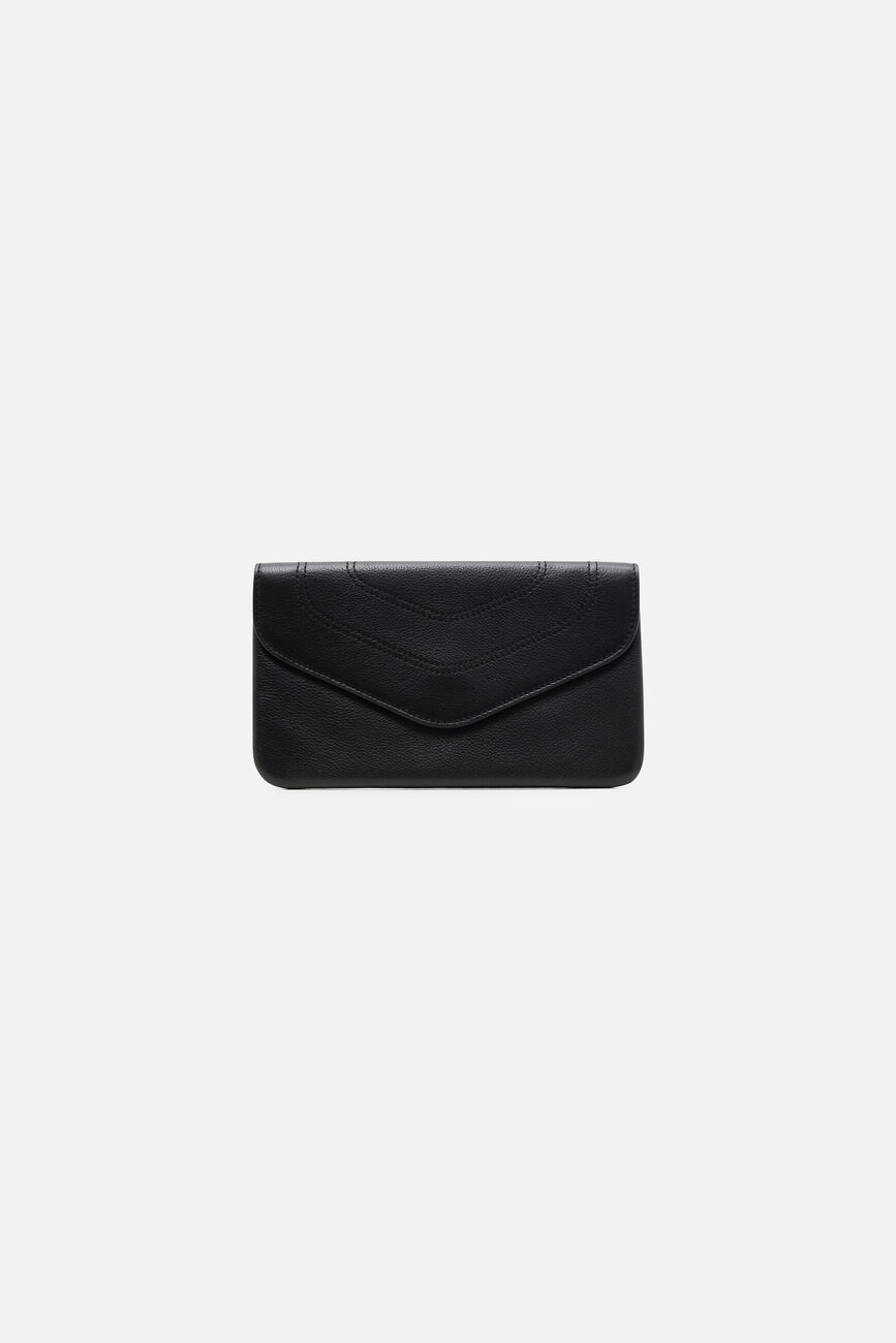 Petite maroquinerie shania cuir naturel noir femme