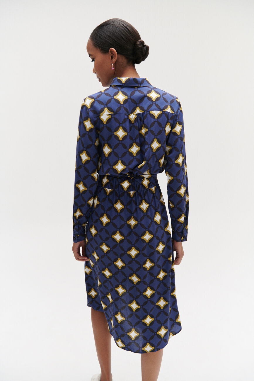 robe maya imprimée bleu electrique femme