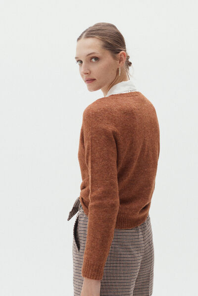 gilet heloise marron cognac femme