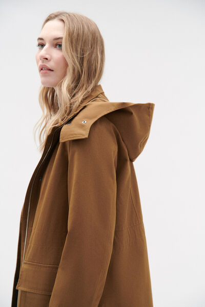 Parka oliver en toile beige femme