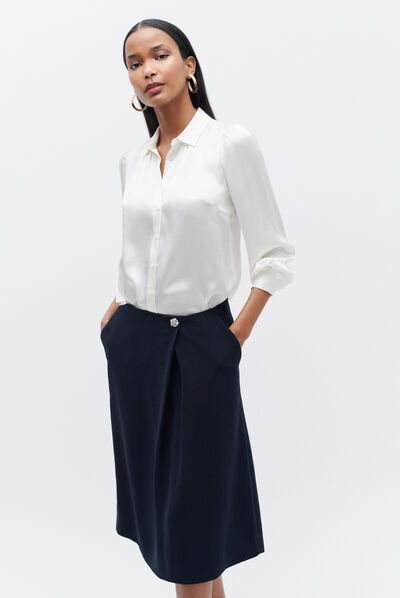Falda Rania azul marino mujer