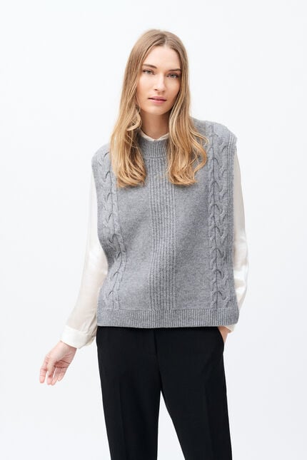 hiris poncho light grey woman