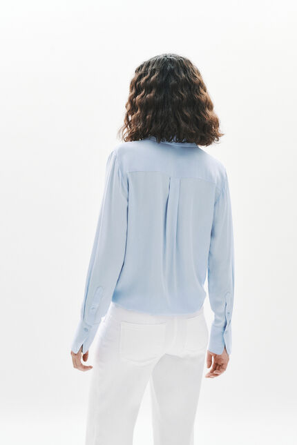 Chemise Calyson 100% soie bleu ciel femme