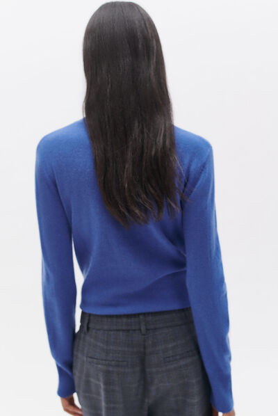 pull dylan b 100% cachemire bleu electrique femme