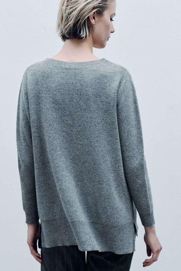 Trui Mleopold made in Italy grijs vrouw