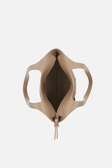 Sac sacha en cuir naturel beige femme