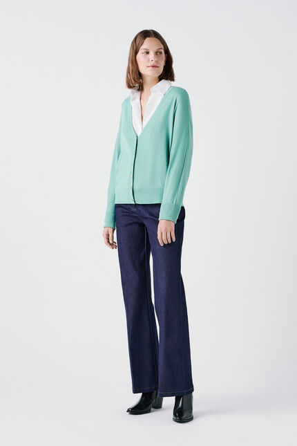Cárdigan mlexia verde pastel mujer