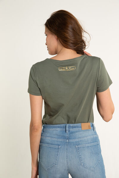 T-shirt Jamelia verde cachi donna