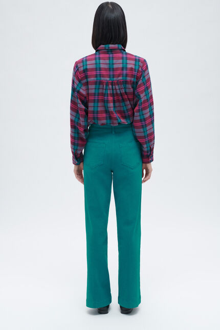 Pantalon plazzaro bleu turquoise femme