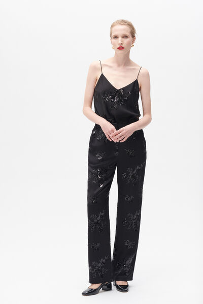 Pantalon placidi noir femme