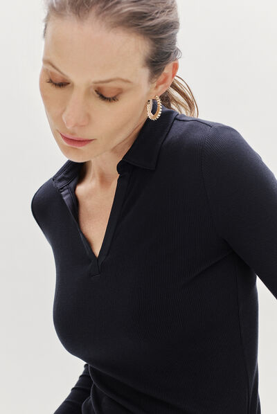 t-shirt andy b bleu marine femme