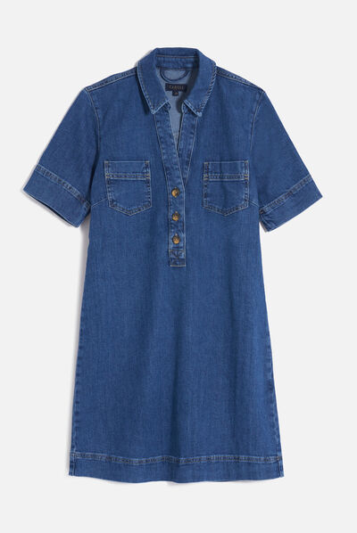 Vestido rlorene vaquero piedra mujer