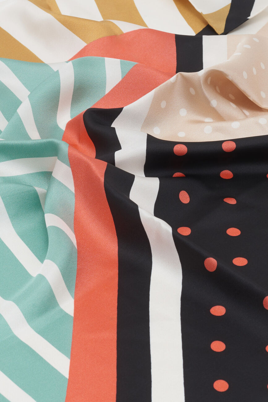 Foulard laetitia 100% soie noir femme