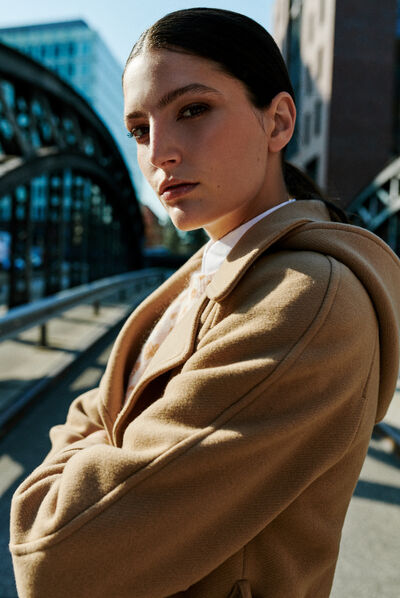 manteau quentin camel femme