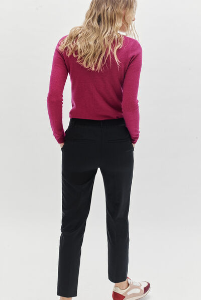 pantalon sidiki uni noir femme