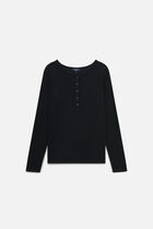 Taiba wool blend t-shirt black woman