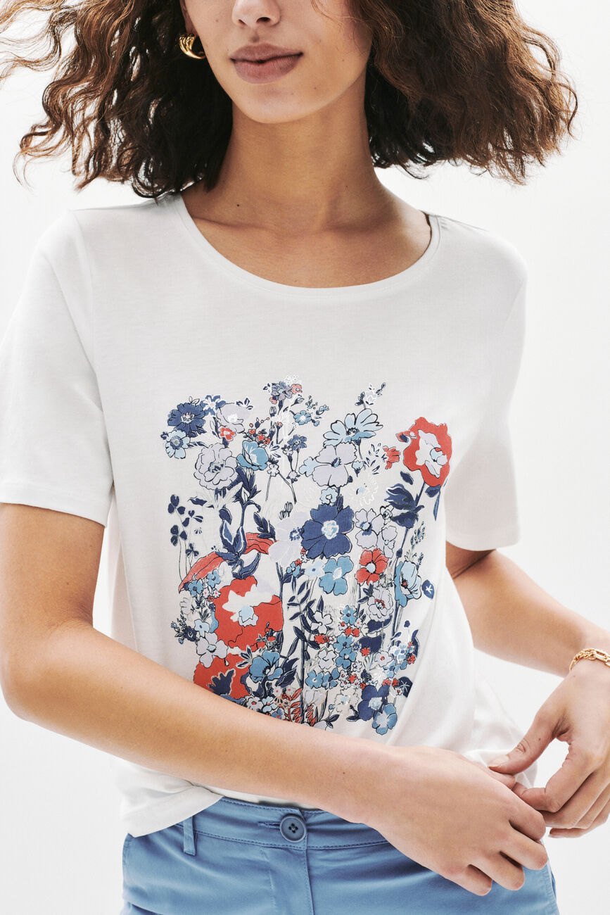 T-shirt Telegance bleu electrique femme