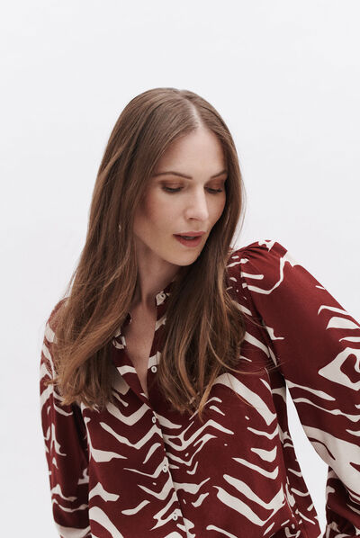 Chemisier chelene bordeaux femme