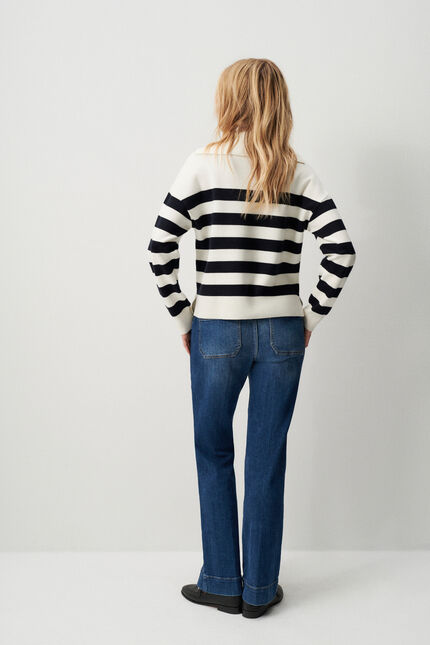 Pull mbrett ivoire femme