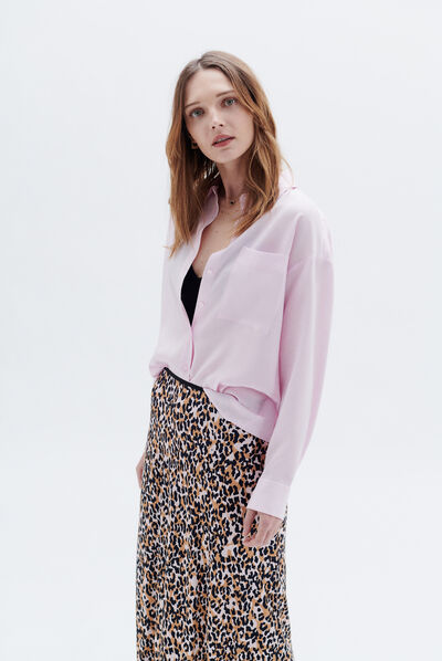 Chemise cabin rose pastel femme