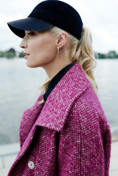 Cappotto Elio prugna donna