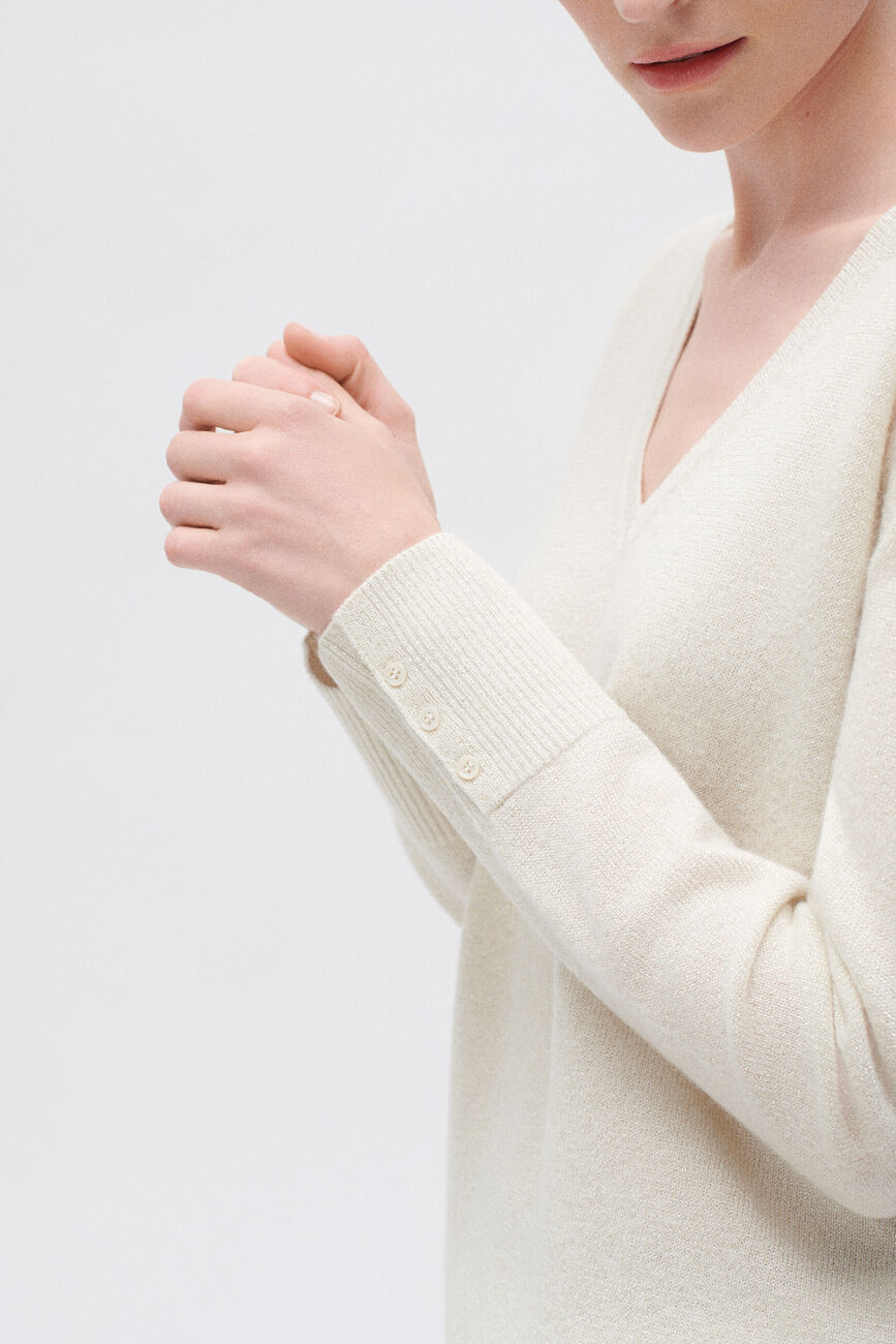 Marianne lurex sweater ivory woman