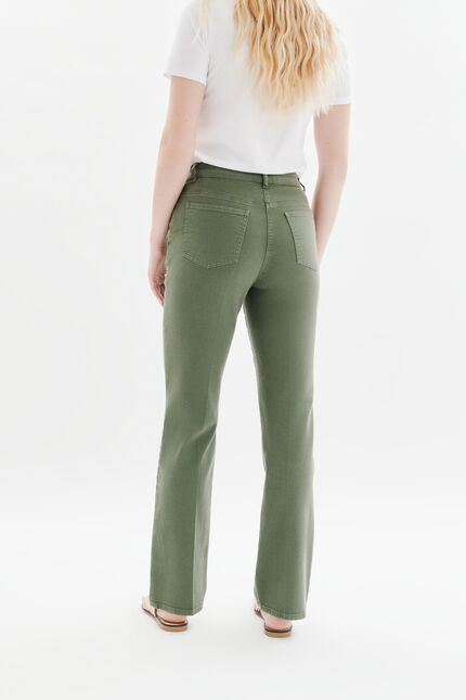Pantaloni Pcomolong verde cachi donna