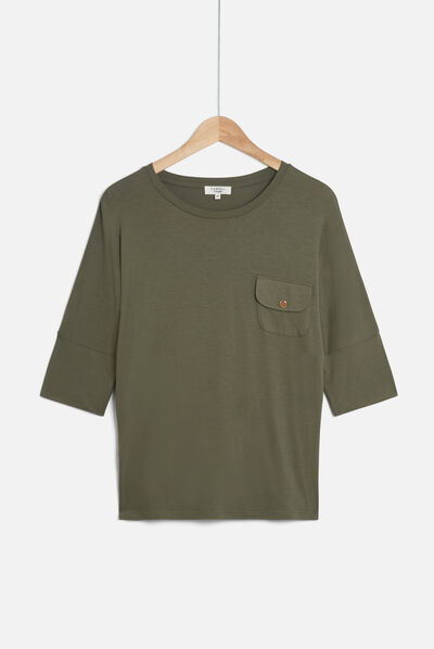 t-shirt becky vert kaki femme