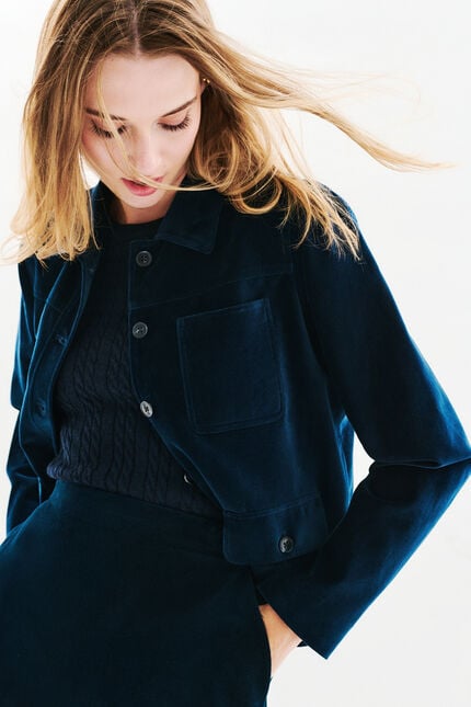 Veste Vminatavelours bleu marine femme