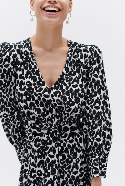 robe alice print noir femme
