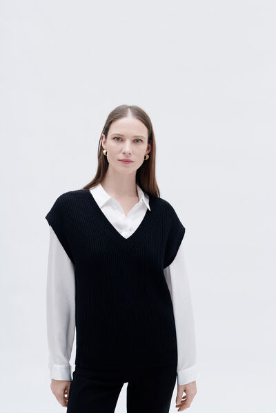 Pull mcurt noir femme