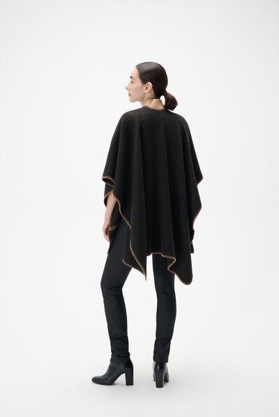 Poncho hared noir femme